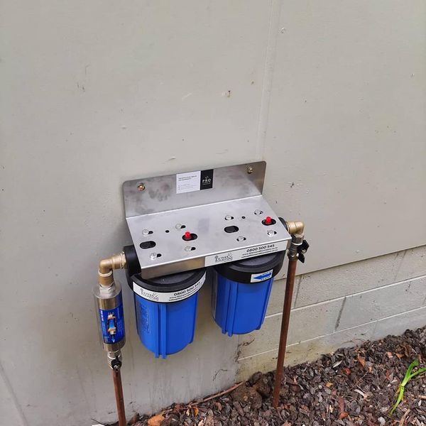 Whole-house water filtration system installed